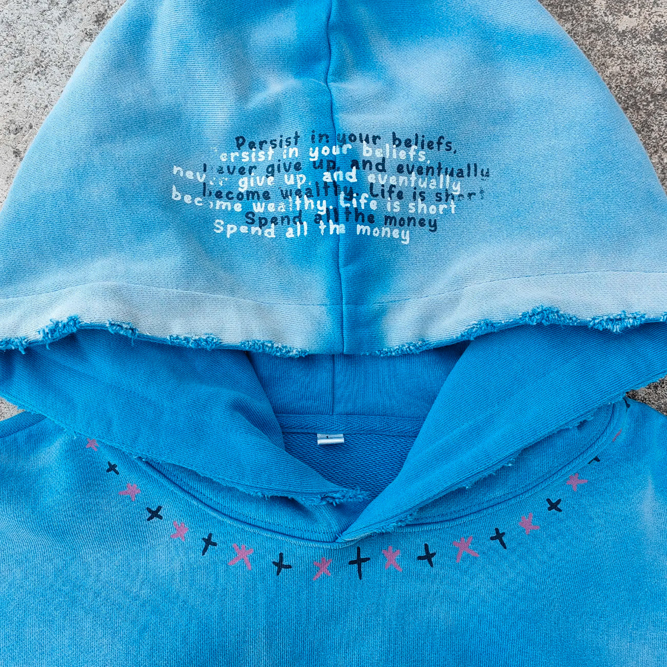 Custom Acid Wash Heavyweight French Terry Hoodies Screen Printing Pullover Men Distressed Vintage Pullover Hoodie