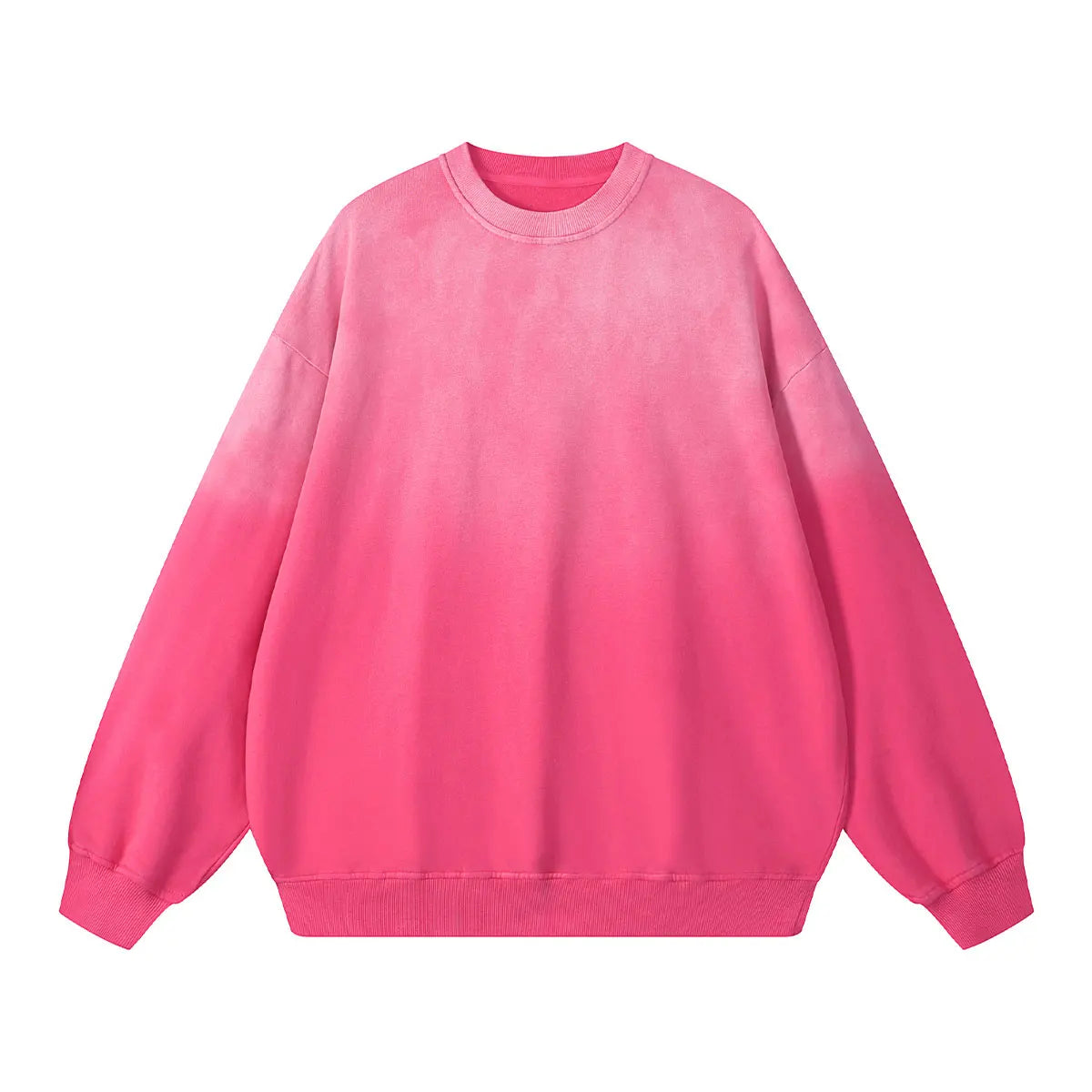 Heavyweight Cotton Supplier Low MOQ Vintage Garment Dye Blank Custom Logo Casual Gradient Crewneck Sweatshirt