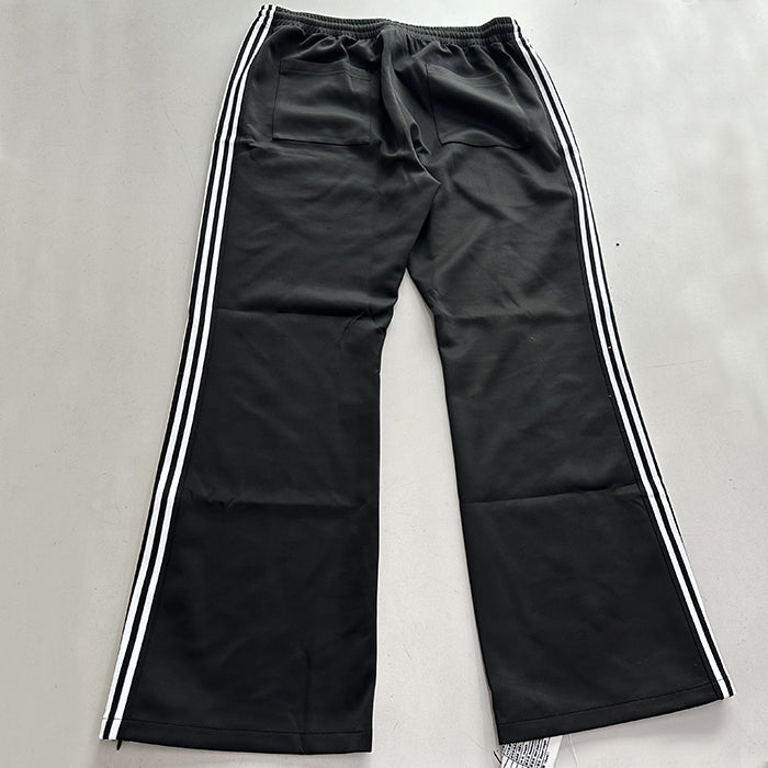 HuiLin high quality customized straight leg men flared sweatpants drawstring waist oversized striped tape side track pants