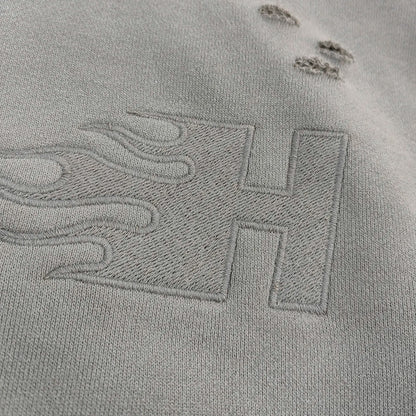 Custom Embroidery logo Zip up Hoodies Men Distressed Vintage Washed 400 Gsm Heavyweight Sunfaded Boxy Hoodie