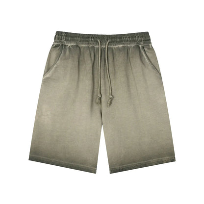 Heavyweight Cotton Supplier Low MOQ Vintage Garment Dye Blank Custom Logo Casual Drawstring Shorts