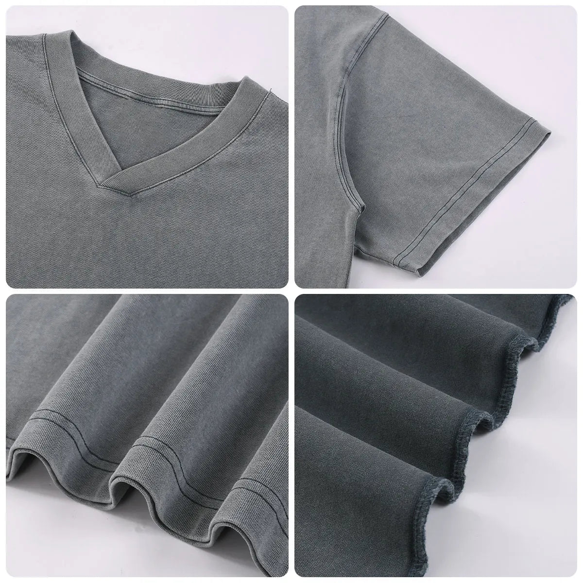 Trending Streetwear Supplier Low MOQ Vintage Oversized Blank Custom Logo Mens V Neck T Shirt