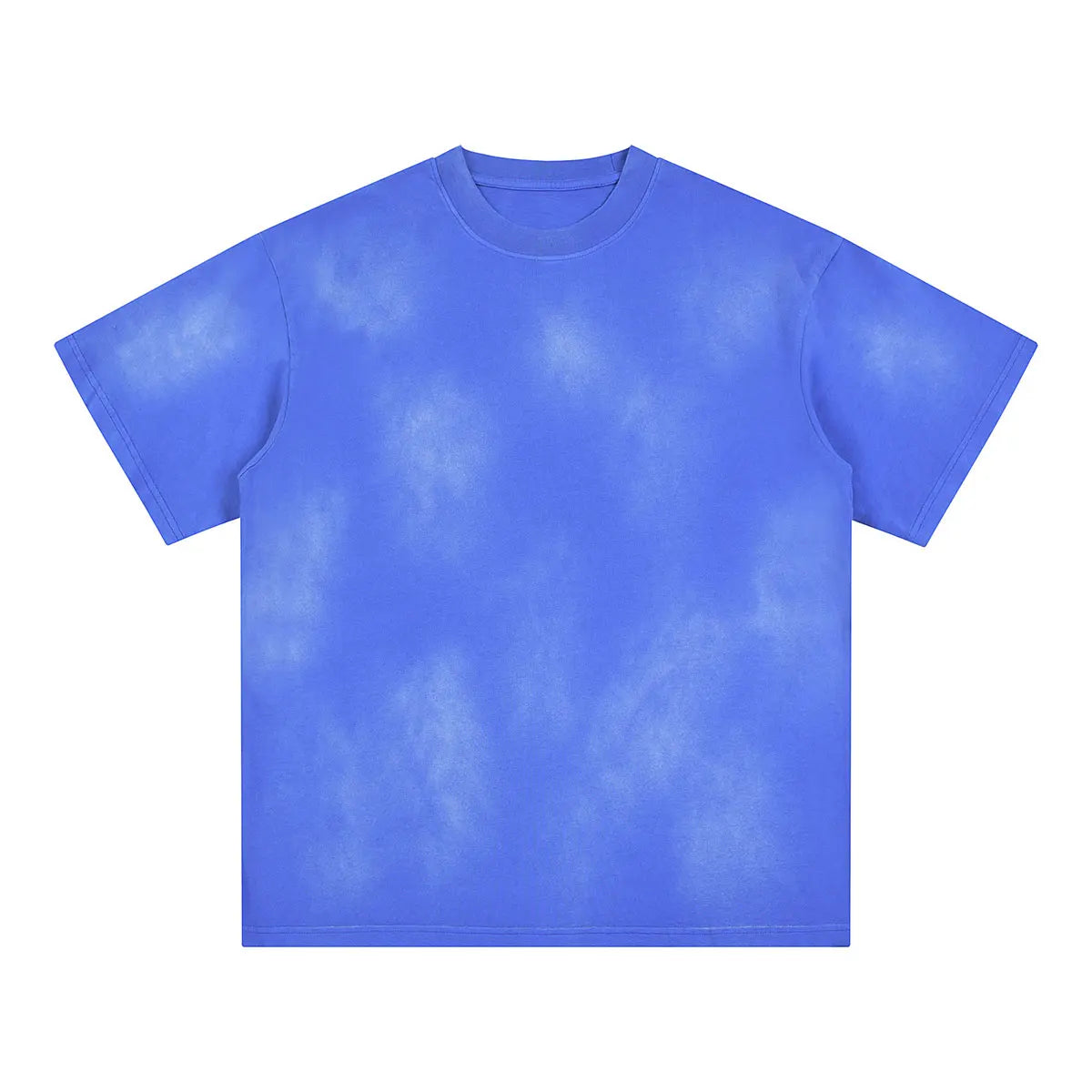 Heavyweight Cotton Supplier Low MOQ Vintage Spray Wash Blank Custom Logo Casual Crewneck Tee