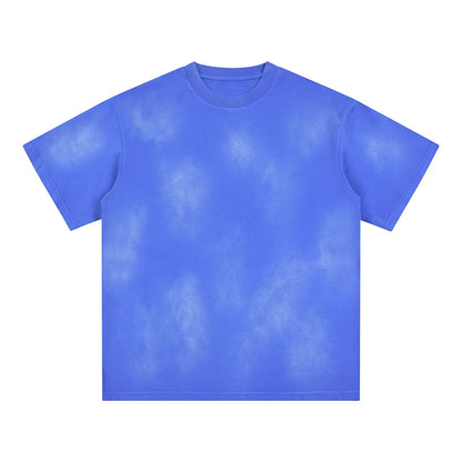 Heavyweight Cotton Supplier Low MOQ Vintage Spray Wash Blank Custom Logo Casual Crewneck Tee