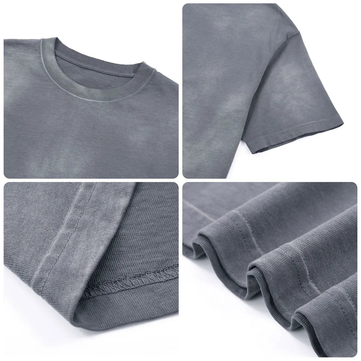 Heavyweight Cotton Supplier Low MOQ Vintage Spray Wash Blank Custom Logo Casual Crewneck Tee