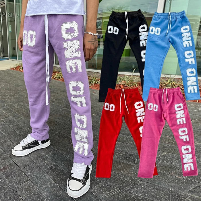 Huilin Oem Manufacturer Custom Logo Printing Jogger Pants Men Elastic Waist Thick Cotton Sweatpants