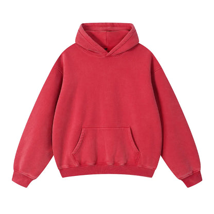 Heavyweight Fleece Supplier Low MOQ Vintage Snowflake Wash Blank Custom Logo Casual Hooded Sweatshirt