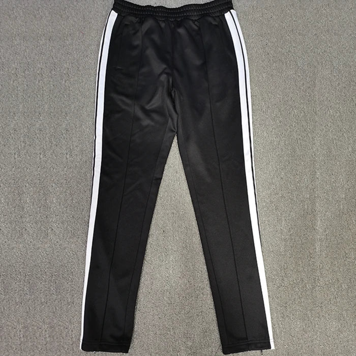 Huilin Factory Hot Selling Drawstring Waist Straight Leg Sweatpants Men Custom Striped Side Sportswear Nylon Track Pants