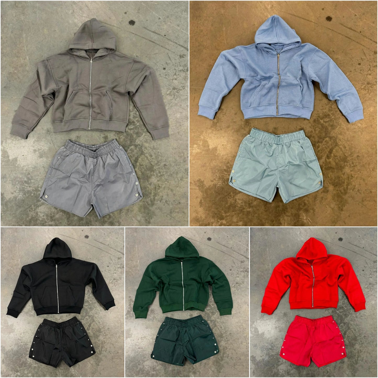 Huilin High Quality Streetwear Two Piece Hoodie Shorts Sets Custom Solid Color Men Tracksuit Sweatsuits