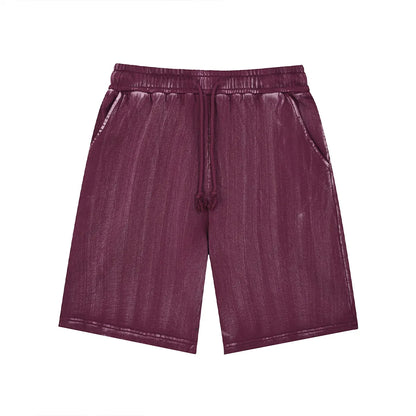 Heavyweight Cotton Supplier Low MOQ Acid Wash Garment Dye Blank Custom Print Casual Drawstring Shorts