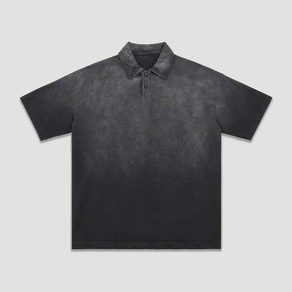 Customizable Casual Manufacturer Supplier Low MOQ Vintage Acid Wash Blank Custom Print Custom Logo Mens Short Sleeve Polo