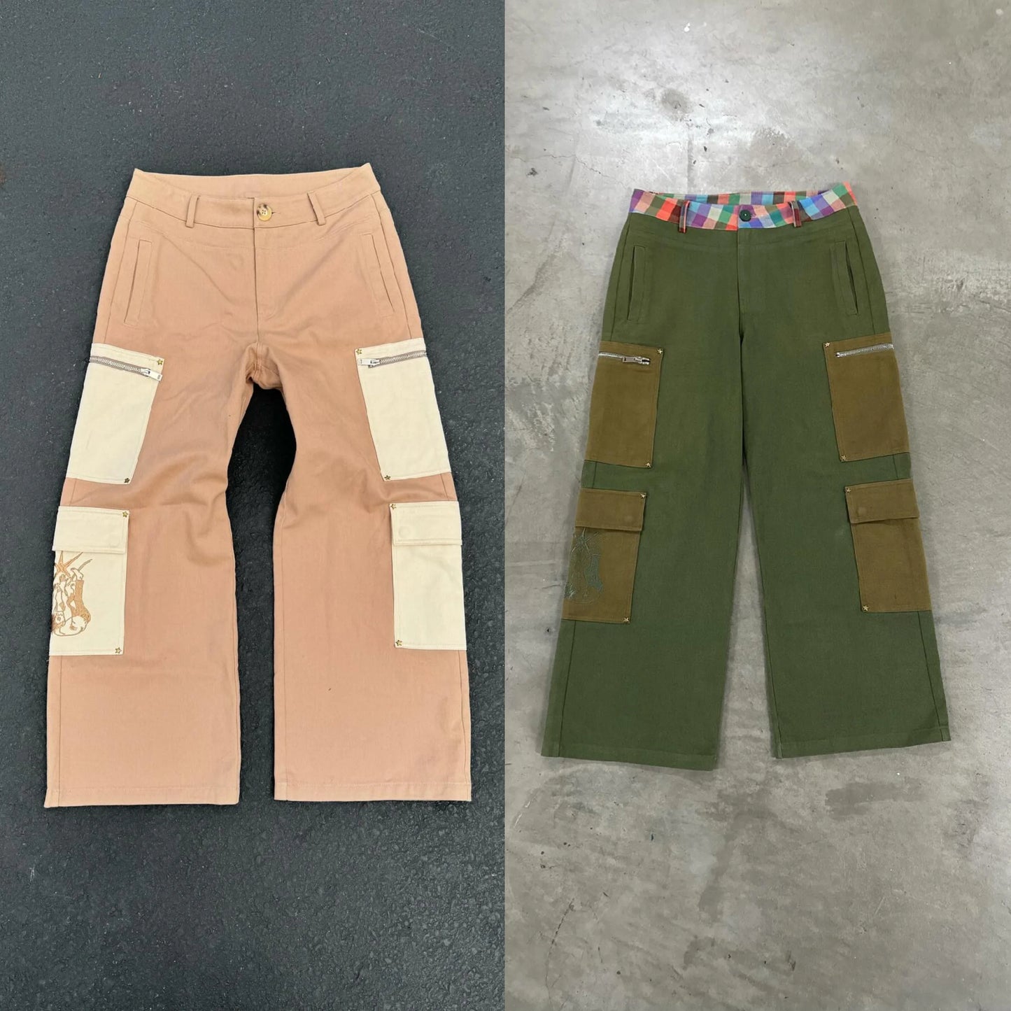 Custom High Quality Cotton Oversized Twill Baggy Wide Straight Leg Jogger Flared Carpenter Tactical Work Cargo Pants For Men