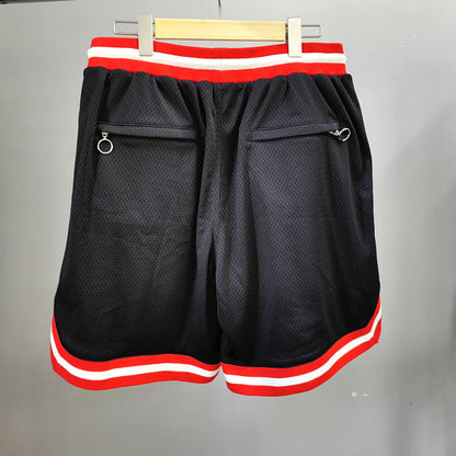 HUILI FACTORY Turnhose individuell bestickte Basketball-Shorts mit Patches für Herren, Netz-Shorts mit Grafikdruck