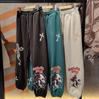 new arrival 100% cotton heavyweight sweatpants men custom logo printed drawstring waist jogger sweatpants