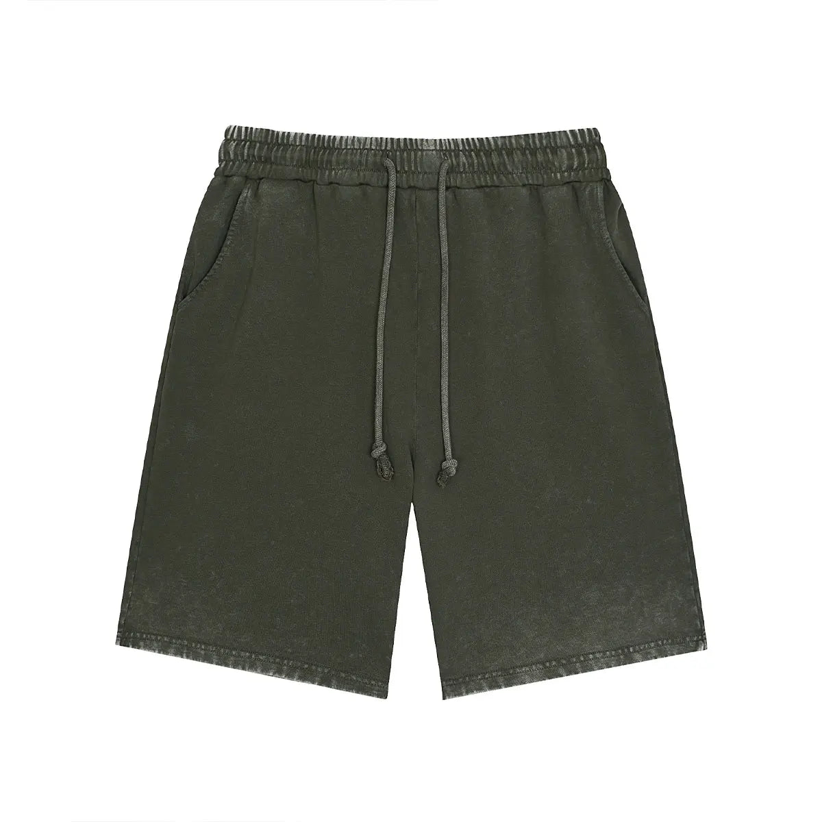 Heavyweight Cotton Supplier Low MOQ Acid Wash Garment Dye Blank Custom Print Casual Drawstring Shorts