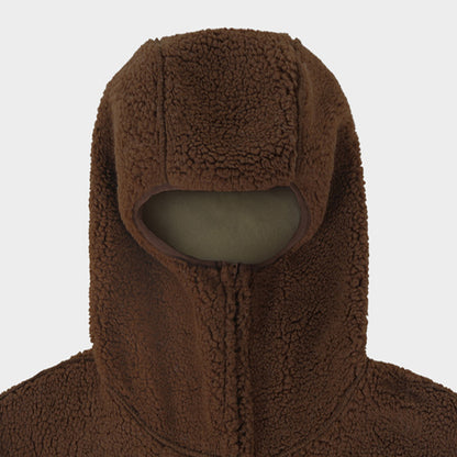 Heavyweight fleece half face ninja warm winter sherpa hoodie