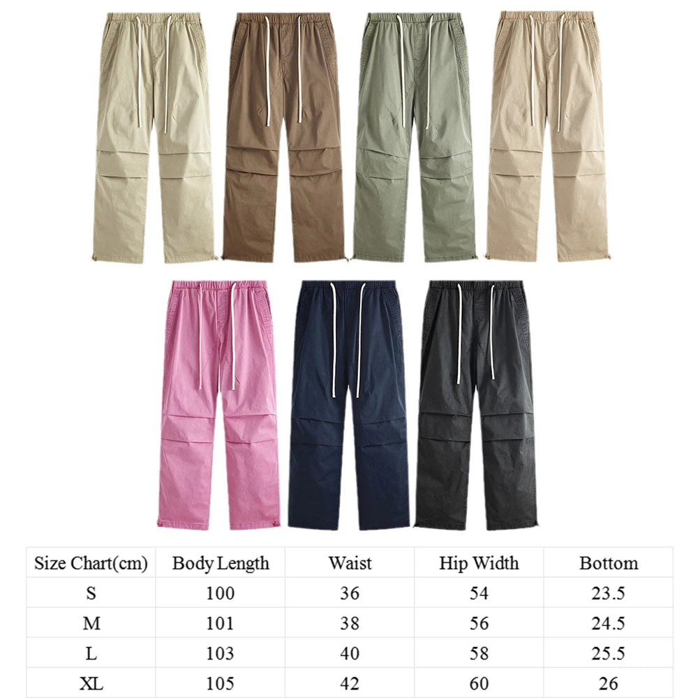 Huilin Retro Wash Carpertner Pants Unisex Oversized Casual Pants High Street Fashion Baggy Wide Leg Cargo Pants Men