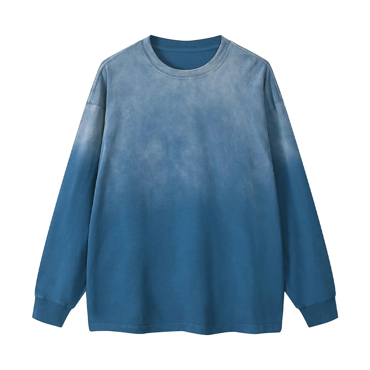 Trending Streetwear Supplier Low MOQ Acid Wash Oversized Blank Custom Print Unisex Long Sleeve T Shirt