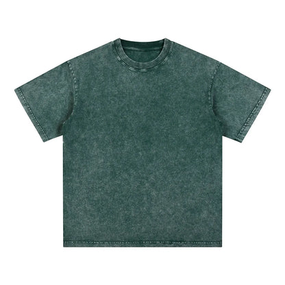 Vintage Fashion Supplier Low MOQ Acid Wash Snowflake Wash Blank Custom Print Mens Loose Fit T Shirt