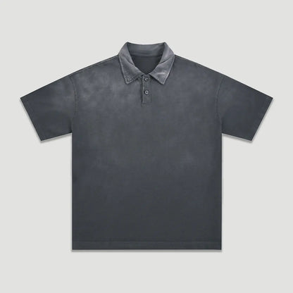 Customizable Casual Manufacturer Supplier Low MOQ Vintage Acid Wash Blank Custom Print Custom Logo Mens Short Sleeve Polo
