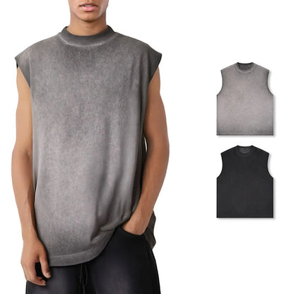 Premium Comfort Manufacturer Supplier Low Moq Vintage Acid Wash Blank Vintage Acid Wash Blank Custom Logo Casual Tank Top