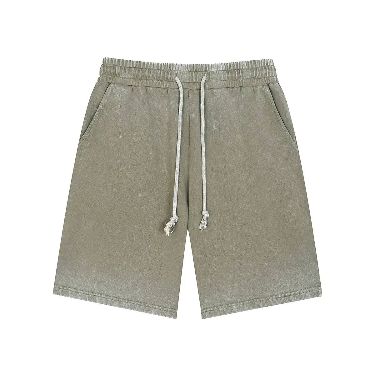 Heavyweight Cotton Supplier Low MOQ Acid Wash Garment Dye Blank Custom Print Casual Drawstring Shorts