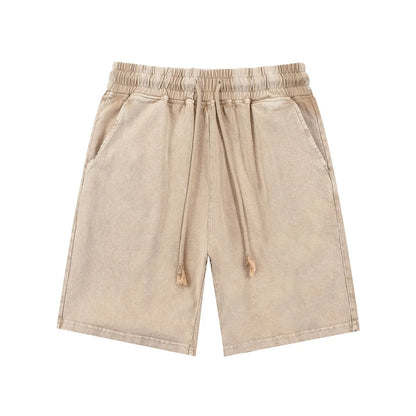 Essential Fashion Supplier Low MOQ Vintage Acid Wash Blank Custom Logo Mens Loose Fit Washed Shorts