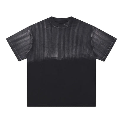 Heavyweight Cotton Supplier Low MOQ Acid Wash Spray Wash Blank Custom Print Casual Crewneck Tee