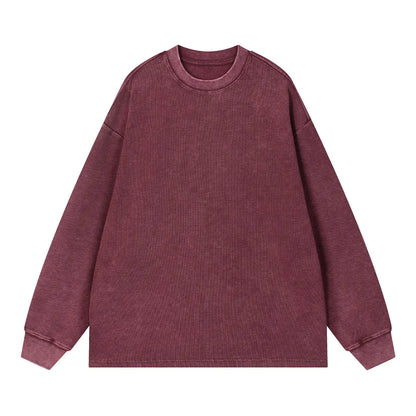 Heavyweight Cotton Supplier Low MOQ Vintage Garment Dye Blank Custom Logo Casual Gradient Crewneck Sweatshirt