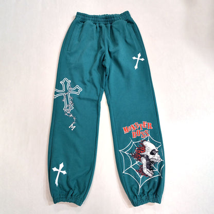 new arrival 100% cotton heavyweight sweatpants men custom logo printed drawstring waist jogger sweatpants