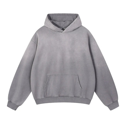 Vintage Fashion Supplier Low MOQ Acid Wash Tie Dye Blank Custom Print Mens Pocket Hoodie