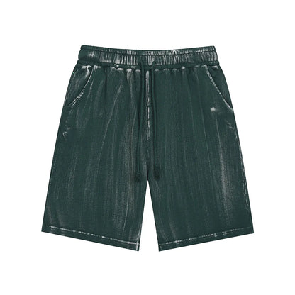 Heavyweight Cotton Supplier Low MOQ Acid Wash Garment Dye Blank Custom Print Casual Drawstring Shorts
