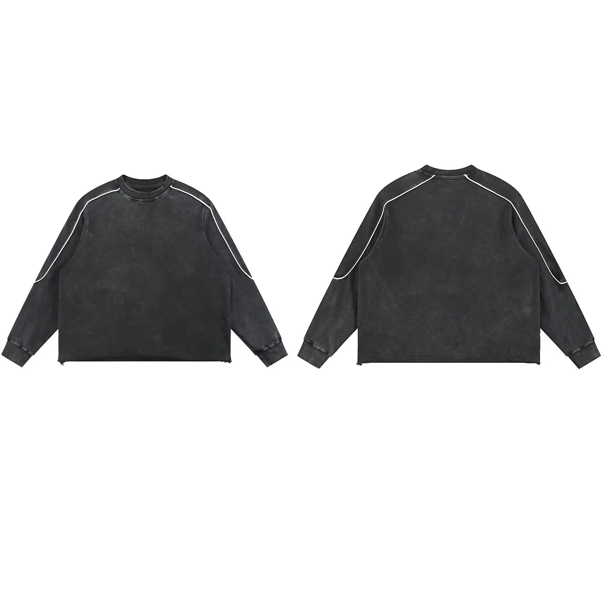 Trending Streetwear Supplier Low MOQ Acid Wash Oversized Blank Custom Print Mens Raglan Sleeve Sweatshirt