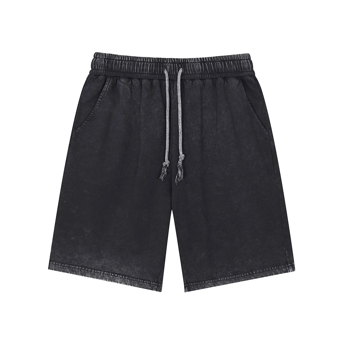 Heavyweight Cotton Supplier Low MOQ Vintage Garment Dye Blank Custom Logo Casual Drawstring Shorts