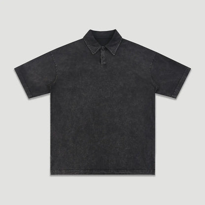 Customizable Casual Manufacturer Supplier Low MOQ Vintage Acid Wash Blank Custom Print Custom Logo Mens Short Sleeve Polo