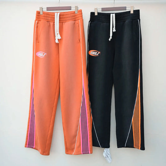 Vintage Monkey Washed Sunfaded Sweat Pants Oversized Fit Mens Custom Logo Printing Striped Wide Leg Sweatpants