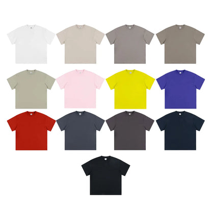 Wholesale  Fashion T-shirts Blank Heavyweight Custom Logo Plain Unisex Loose T-shirt  For Teenage