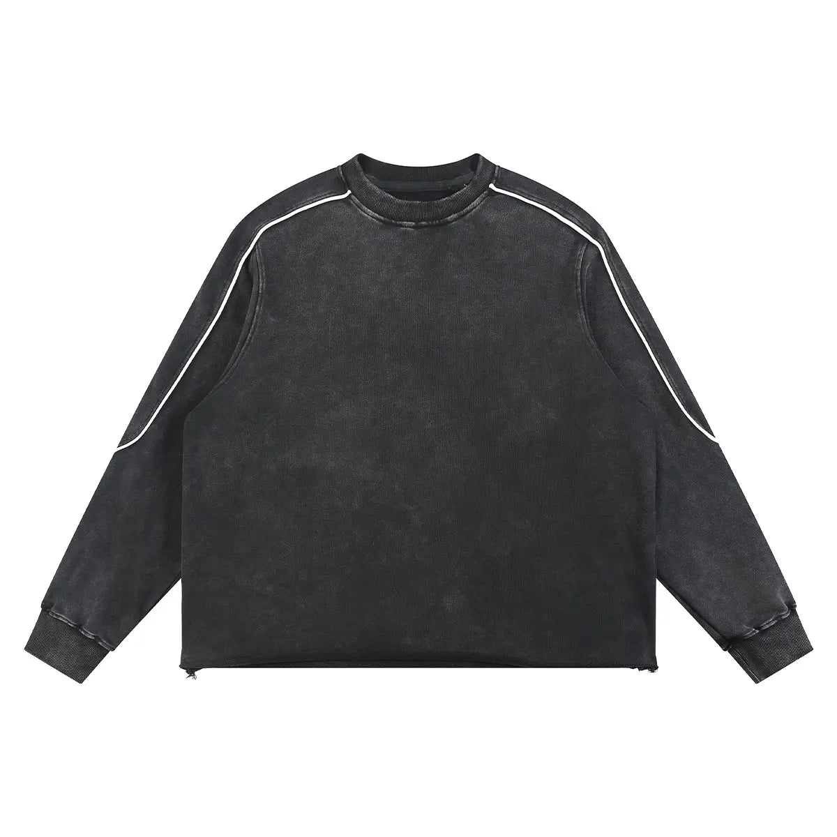 Trending Streetwear Supplier Low MOQ Acid Wash Oversized Blank Custom Print Mens Raglan Sleeve Sweatshirt