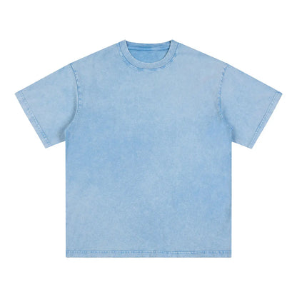 Vintage Fashion Supplier Low MOQ Acid Wash Snowflake Wash Blank Custom Print Mens Loose Fit T Shirt