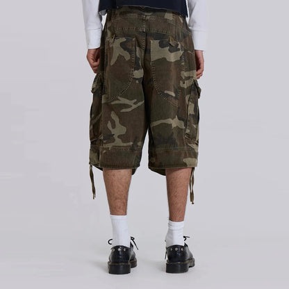 100% Cotton Cargo Shorts Men Streetwear Shorts Custom Allover Camo Printed Mens Utility Tactical Shorts