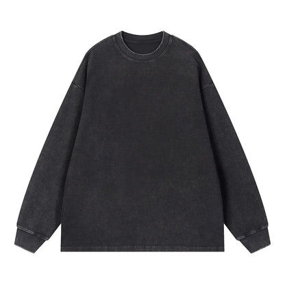 Heavyweight Cotton Supplier Low MOQ Vintage Garment Dye Blank Custom Logo Casual Gradient Crewneck Sweatshirt