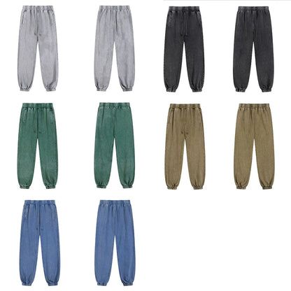 Heavyweight Cotton Supplier Low MOQ Acid Wash Snowflake Wash Blank Custom Print Casual Tapered Sweatpants