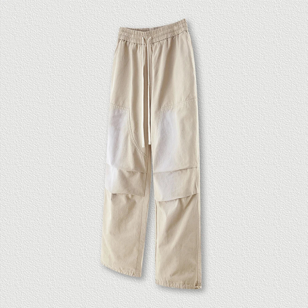 Huilin Winter Monkey Washed Gradient Woven Carpertner Outdoor Pants Oversized Wide Leg Men Sun Faded Thick Cotton Cargo Pants