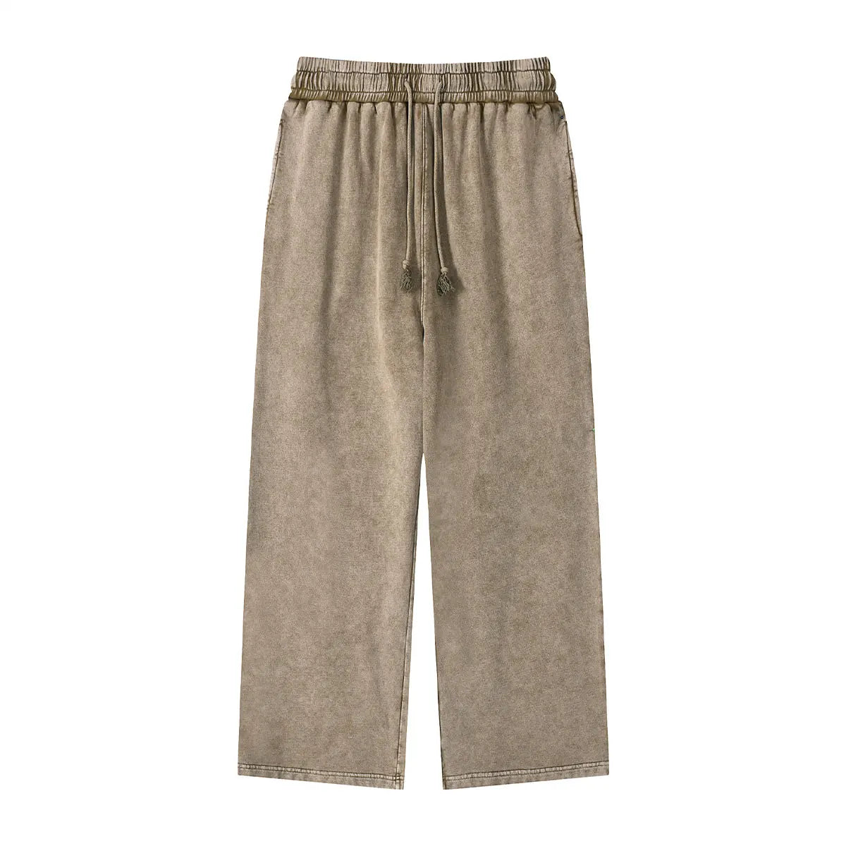Heavyweight Cotton Supplier Low MOQ Acid Wash Spray Wash Blank Custom Print Casual Wide Leg Track Pants