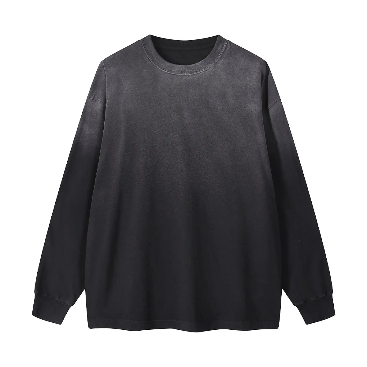 Trending Streetwear Supplier Low MOQ Acid Wash Oversized Blank Custom Print Unisex Long Sleeve T Shirt