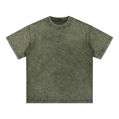 Vintage Fashion Supplier Low MOQ Acid Wash Snowflake Wash Blank Custom Print Mens Loose Fit T Shirt