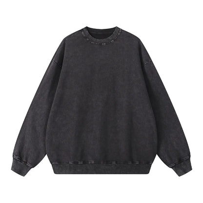 Heavyweight Cotton Supplier Low MOQ Vintage Garment Dye Blank Custom Logo Casual Gradient Crewneck Sweatshirt