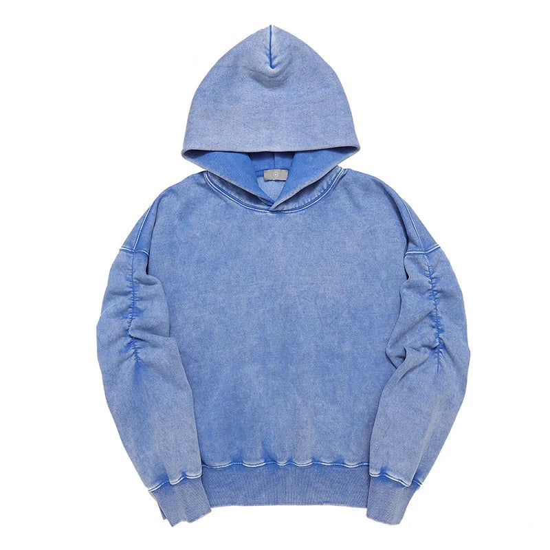 OEM manufacturer custom acid wash heavy weight hoodie wholesale men's blank drop should oversized streetwear vintage wash hoodie