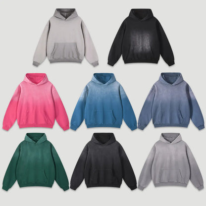 Vintage Fashion Supplier Low MOQ Acid Wash Tie Dye Blank Custom Print Mens Pocket Hoodie
