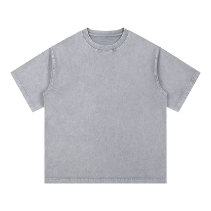 Vintage Fashion Supplier Low MOQ Acid Wash Snowflake Wash Blank Custom Print Mens Oversized T Shirt